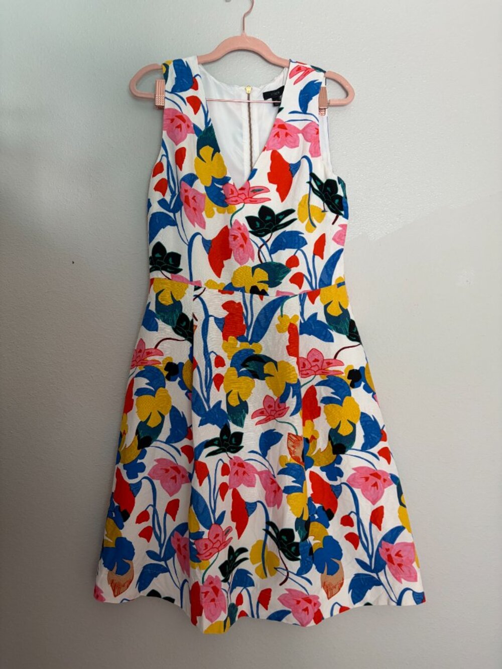 J. Crew | Morning Floral A-Line Lined Linen Blend Dress 8 Tall - Picture 3 of 6